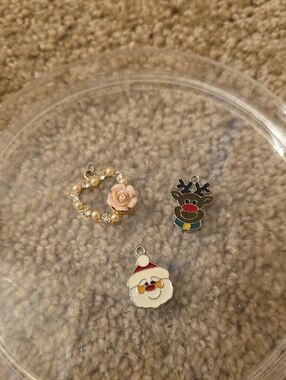 Pink Pearled Heart Charm Necklace Pendant